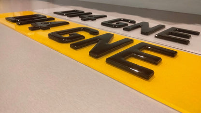 4D Gel Plates, back and front, UK Registration Plates