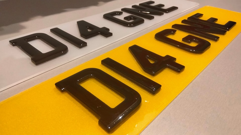 4D Gel Plates, UK license Plates made in Manchester city centre.