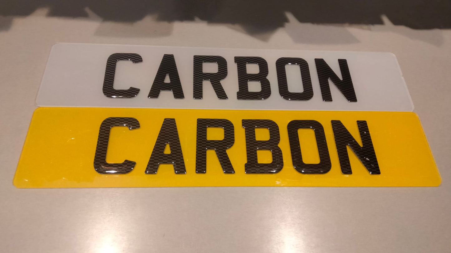 Carbon Fiber 3D Gel Number Plates